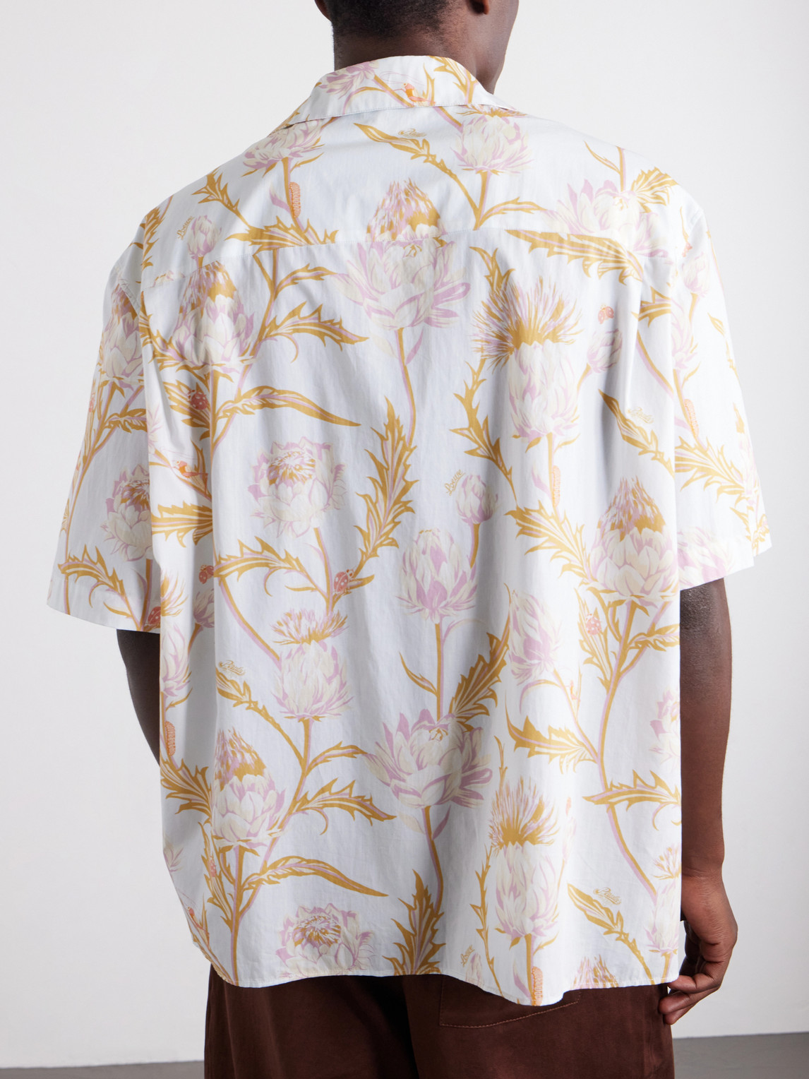 Paula'S Ibiza Anagram-Embroidered Camp-Collar Printed Cotton Shirt