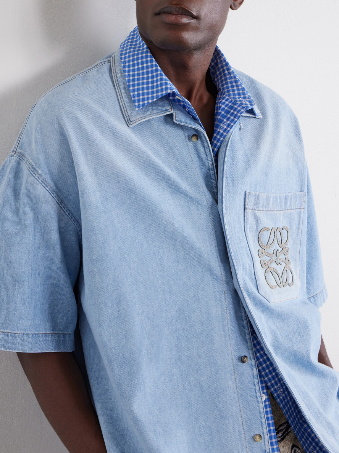 Paula'S Ibiza Logo-Embroidered Denim Shirt