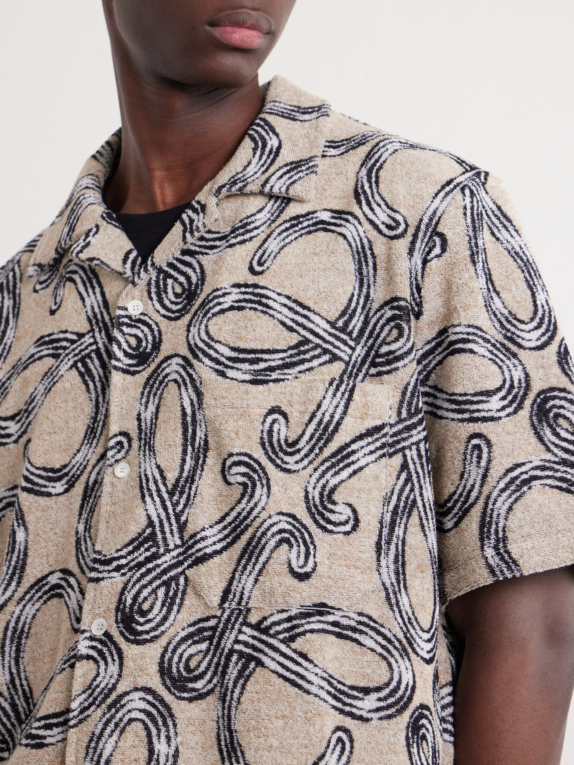 Paula'S Ibiza Camp-Collar Printed Cotton-Blend Terry Shirt