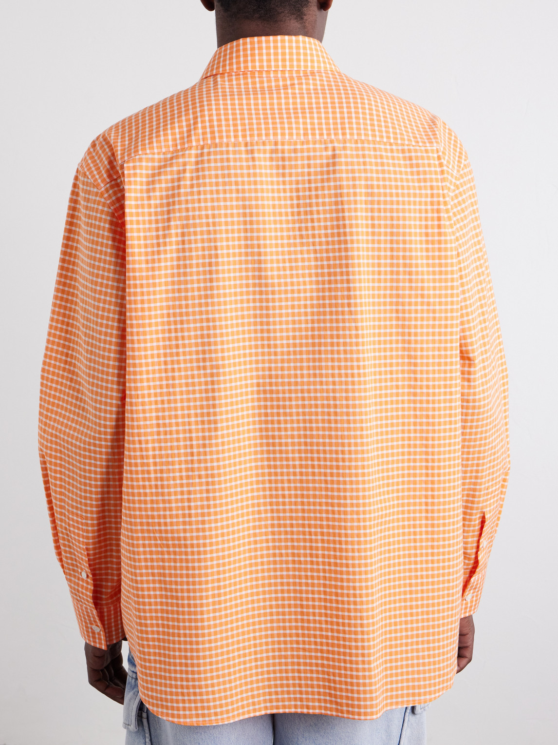 Paula'S Ibiza Anagram-Embroidered Checked Cotton-Poplin Shirt