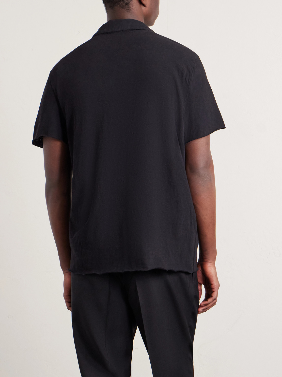 Open-Collar Cotton-Jersey Polo Shirt