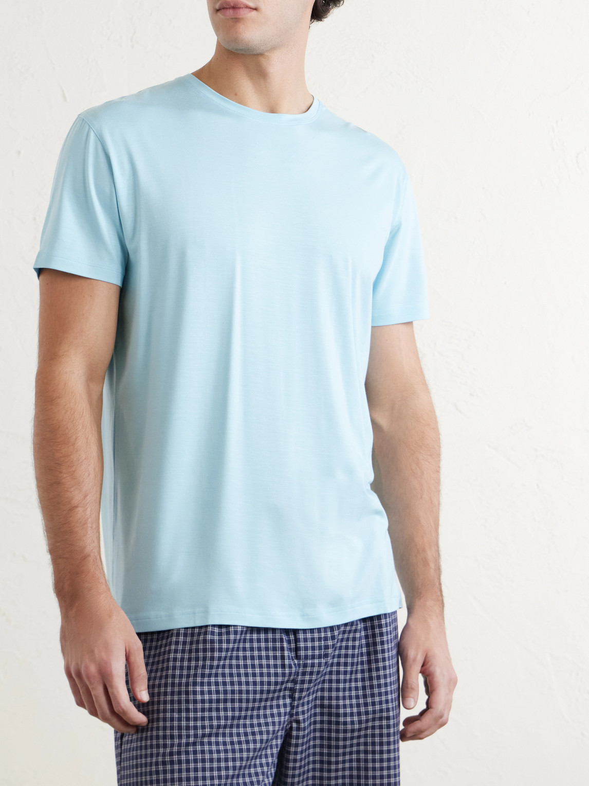 Derek Rose Stretch-jersey T-shirt In Blue