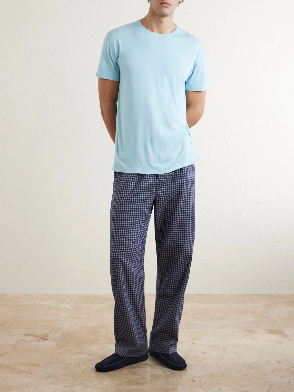 Derek Rose Stretch-jersey T-shirt In Blue