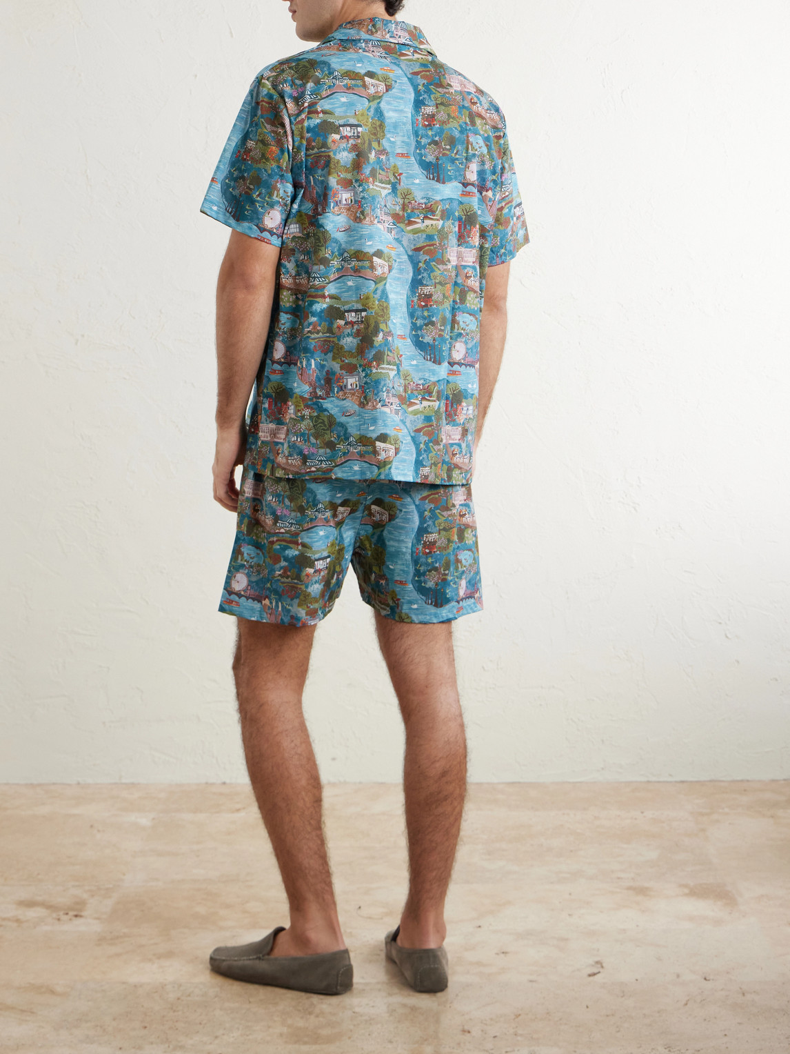  Derek Rose - Ledbury 100 Printed Cotton Pyjama Set - Men - Blue - S 