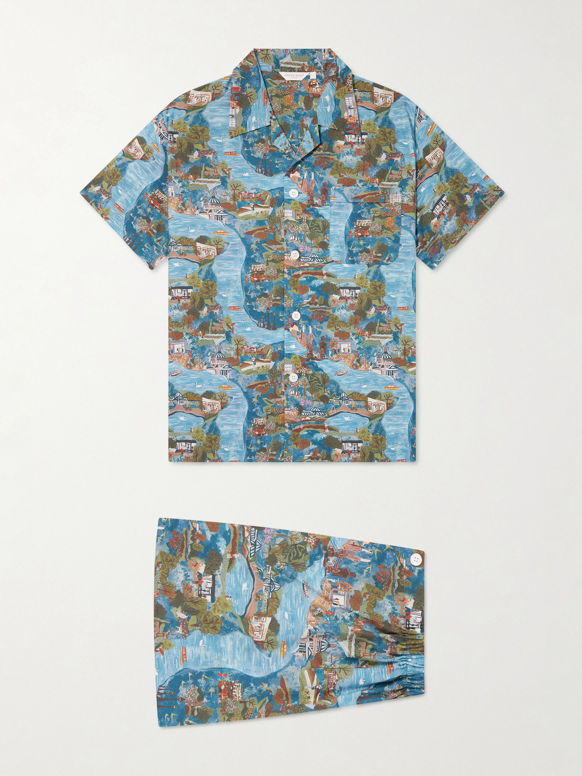 Derek Rose Ledbury 100 Printed Cotton Pyjama Set - Men