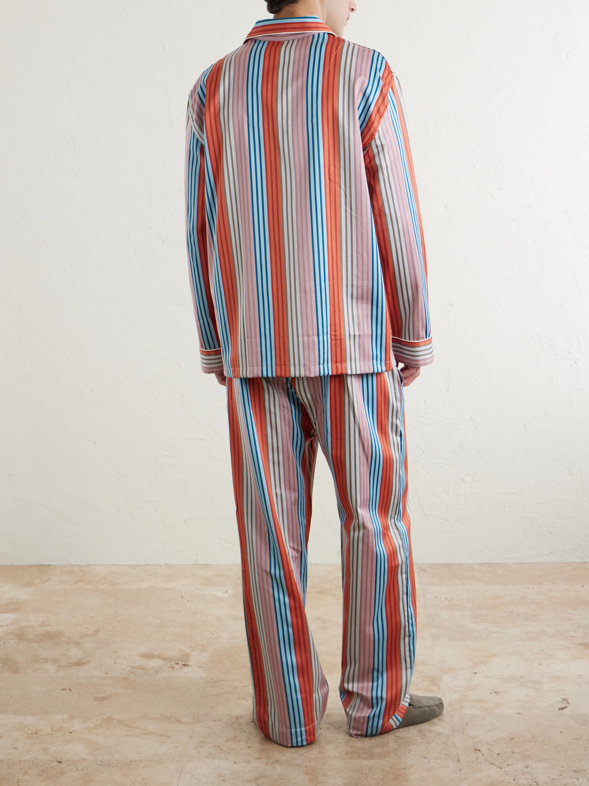  Derek Rose - Wellington 61 Striped Cotton Pyjama Set - Men - Pink - S 