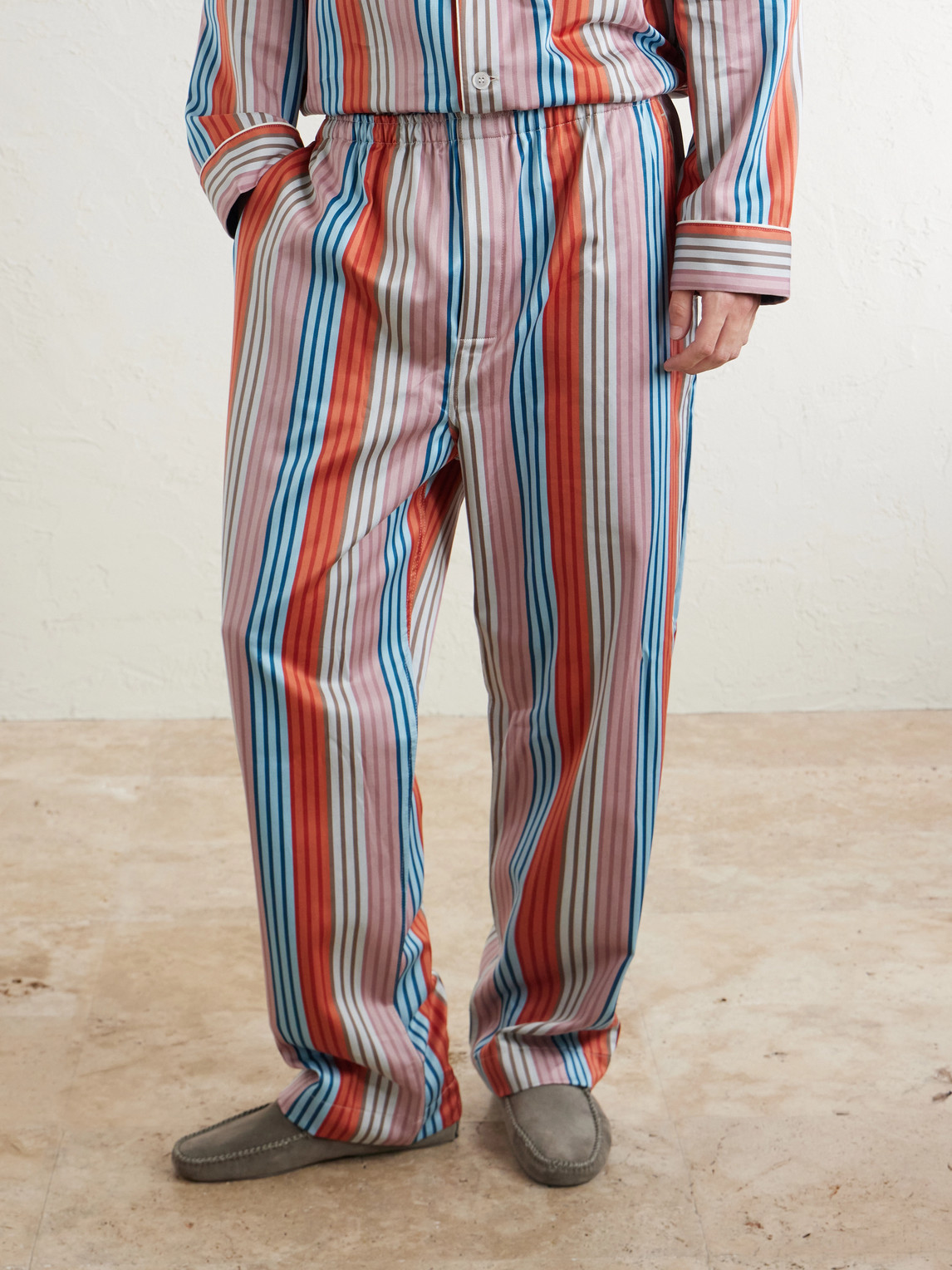  Derek Rose - Wellington 61 Striped Cotton Pyjama Set - Men - Pink - S 