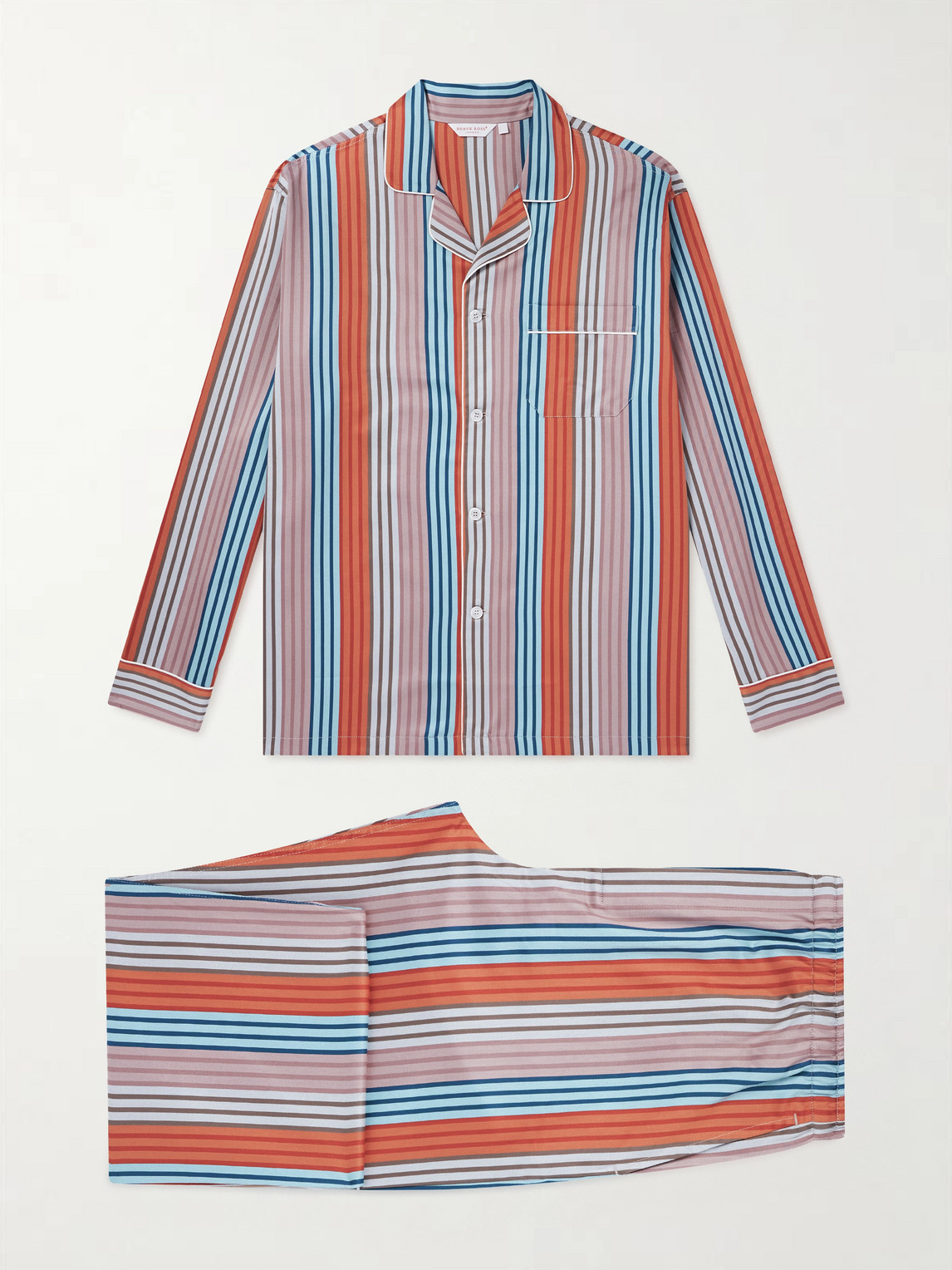 Derek Rose Wellington 61 Striped Cotton Pyjama Set - Men