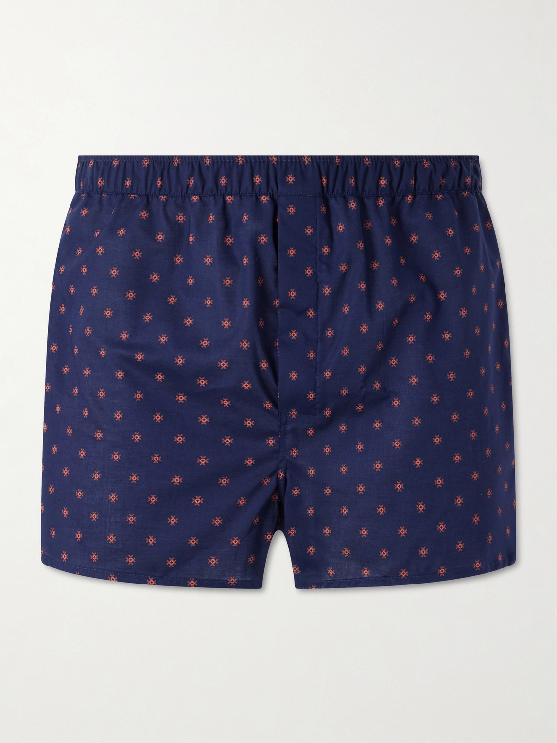 Derek Rose Nelson 109 Printed Cotton Boxer Shorts In Blue