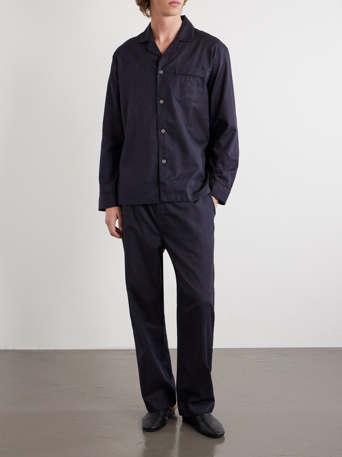  Derek Rose - Paris 17 Cotton-poplin Pyjama Set - Men - Black - S 