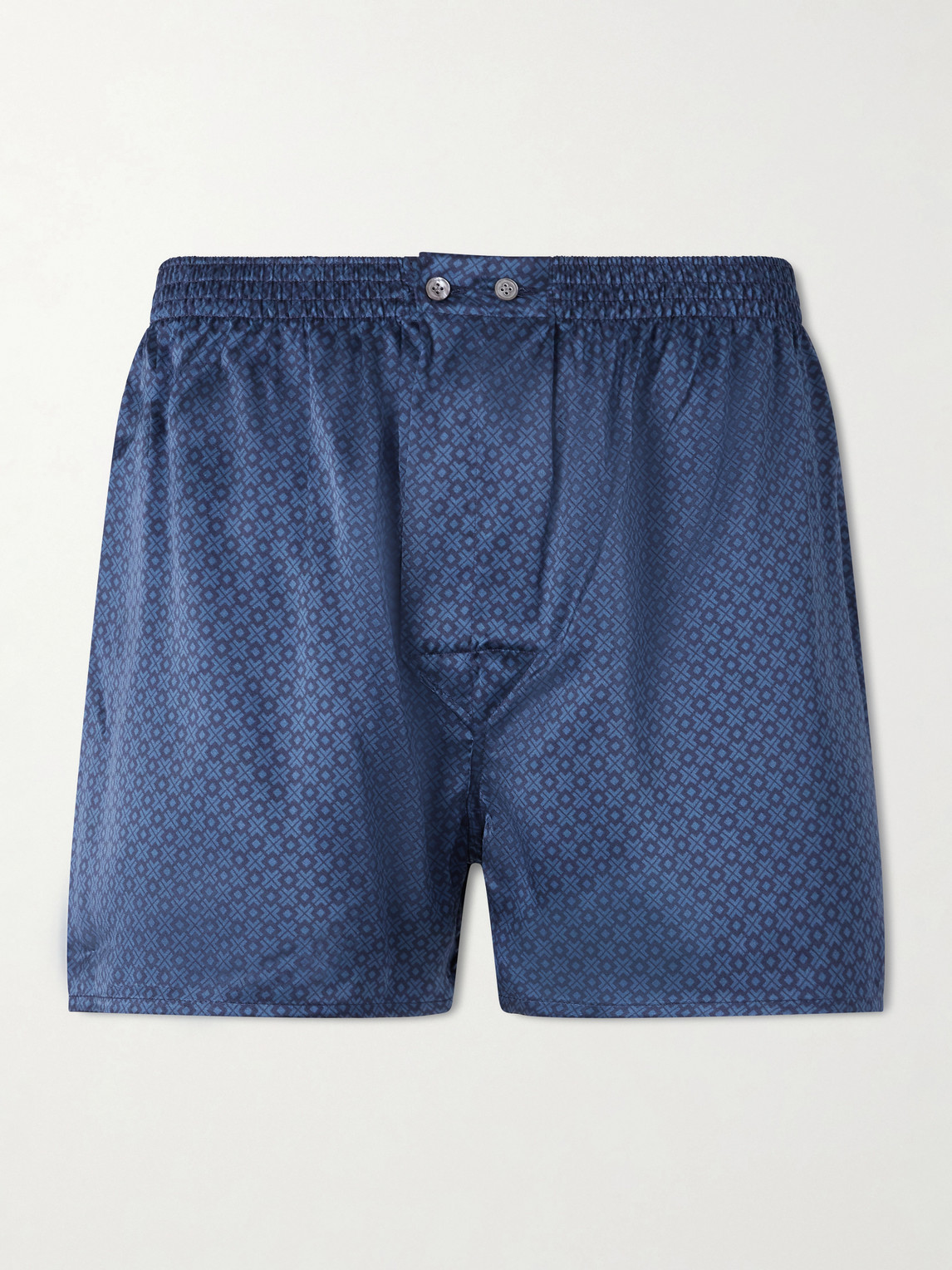 Derek Rose Brindisi 128 Silk Boxer Shorts In Blue