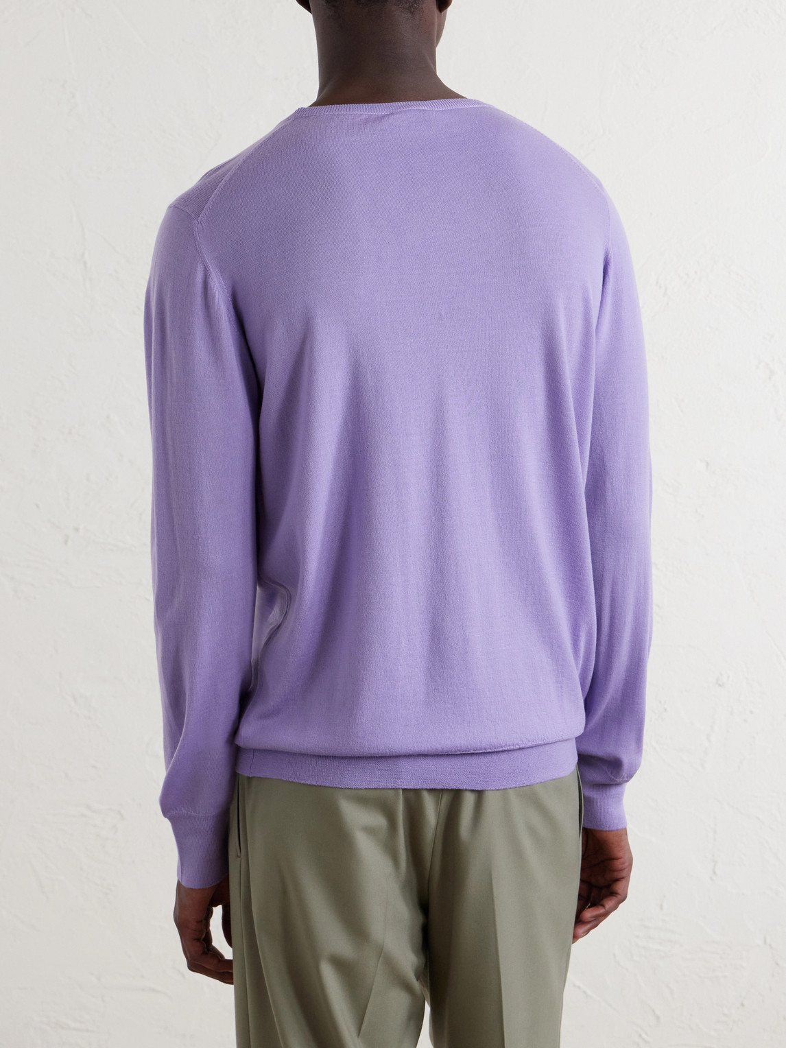  William Lockie - Virgin Wool Sweater - Men - Purple - S 
