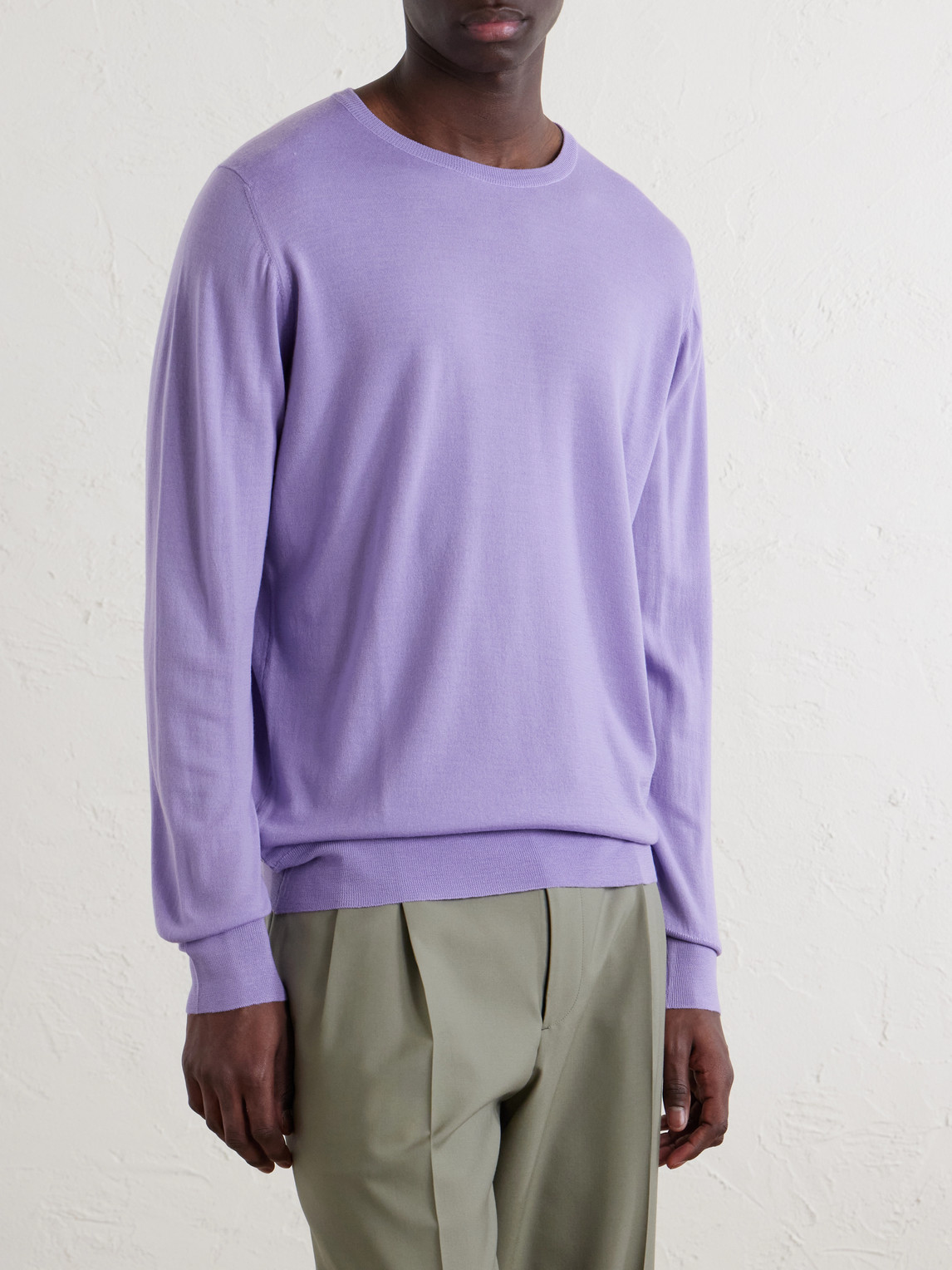  William Lockie - Virgin Wool Sweater - Men - Purple - S 