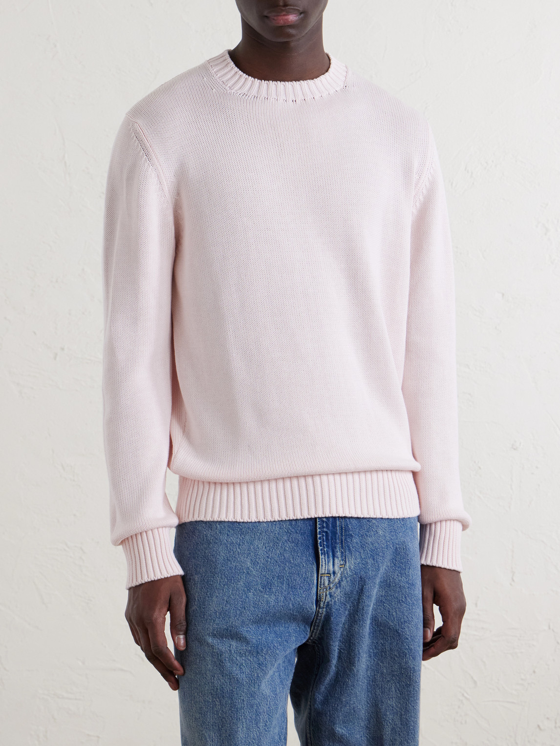 William Lockie - Knitted Cotton Sweater - Men - Pink - S 