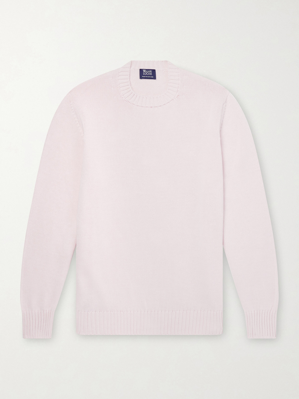 William Lockie Knitted Cotton Sweater In Pink