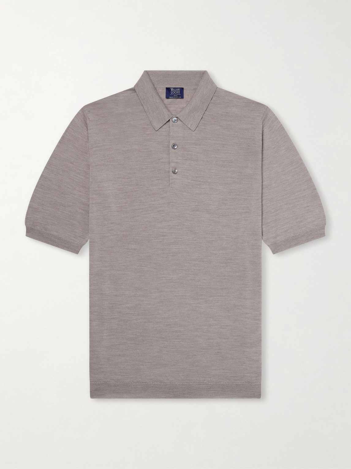 William Lockie Merino Wool Polo Shirt In Brown