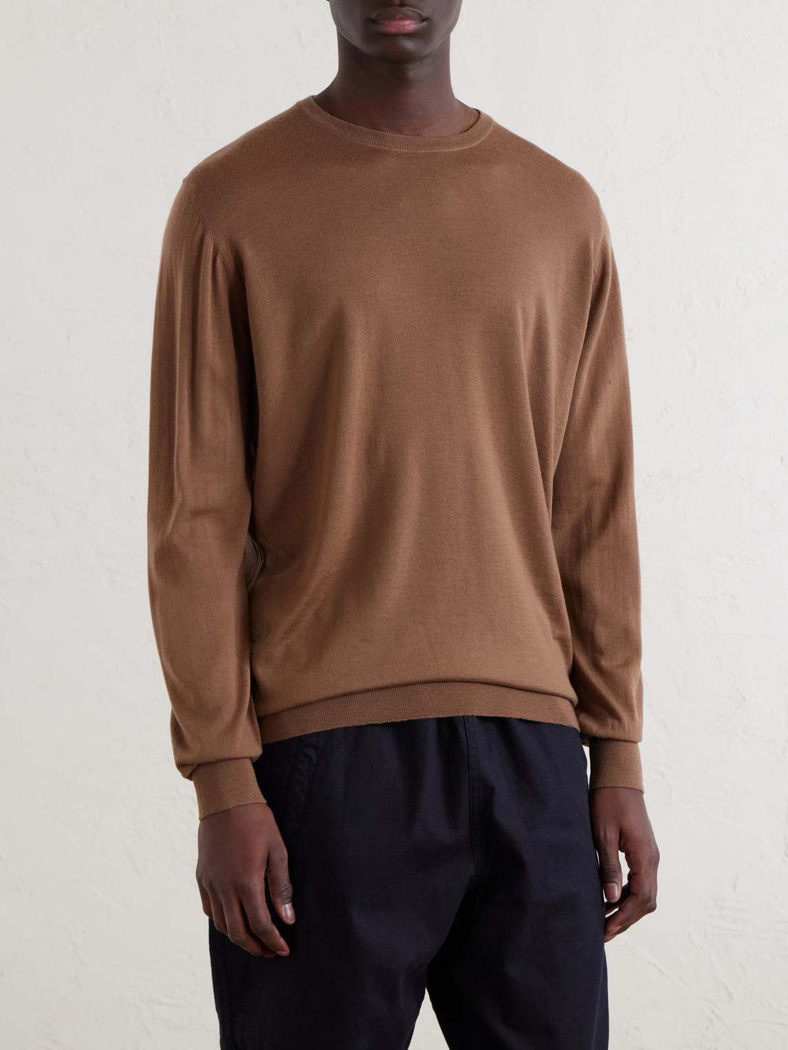  William Lockie - Merino Wool Sweater - Men - Brown - S 