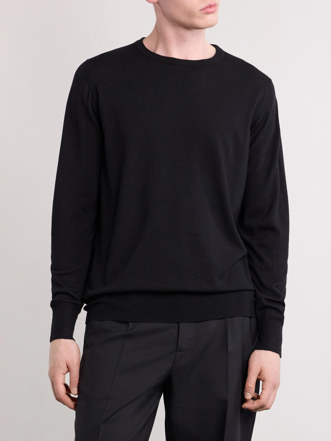  William Lockie - Merino Wool Sweater - Men - Black - S 