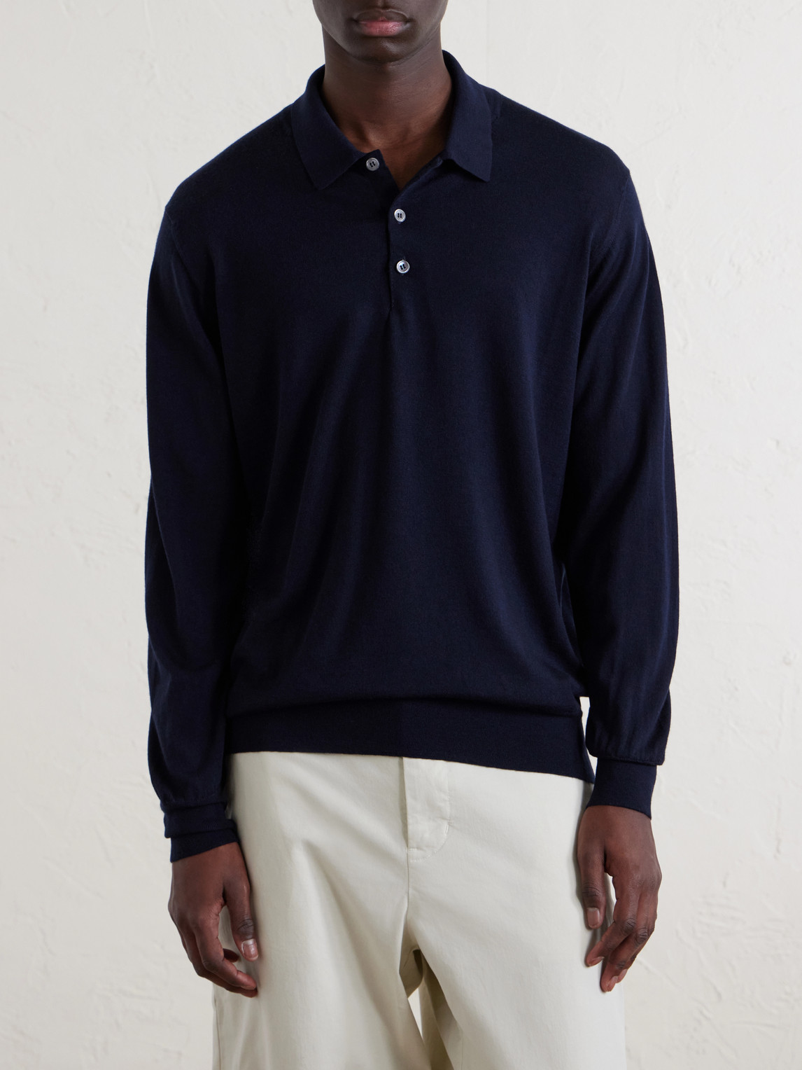  William Lockie - Virgin Wool Polo Shirt - Men - Blue - S 