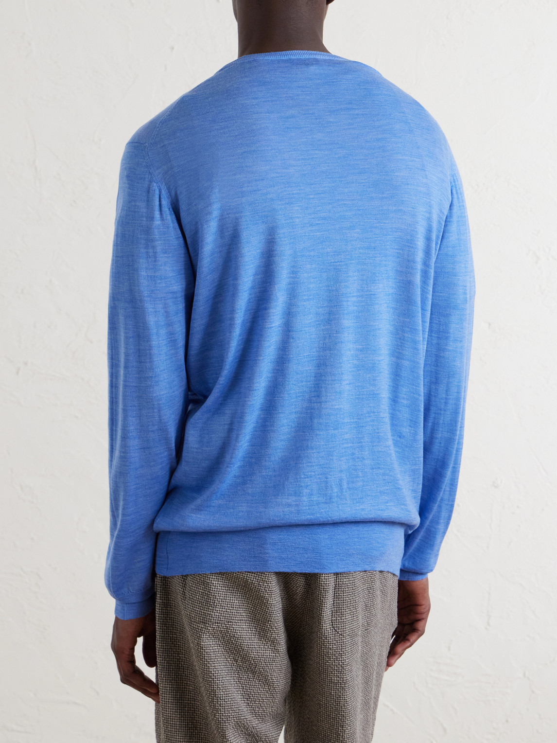  William Lockie - Merino Wool Sweater - Men - Blue - S 