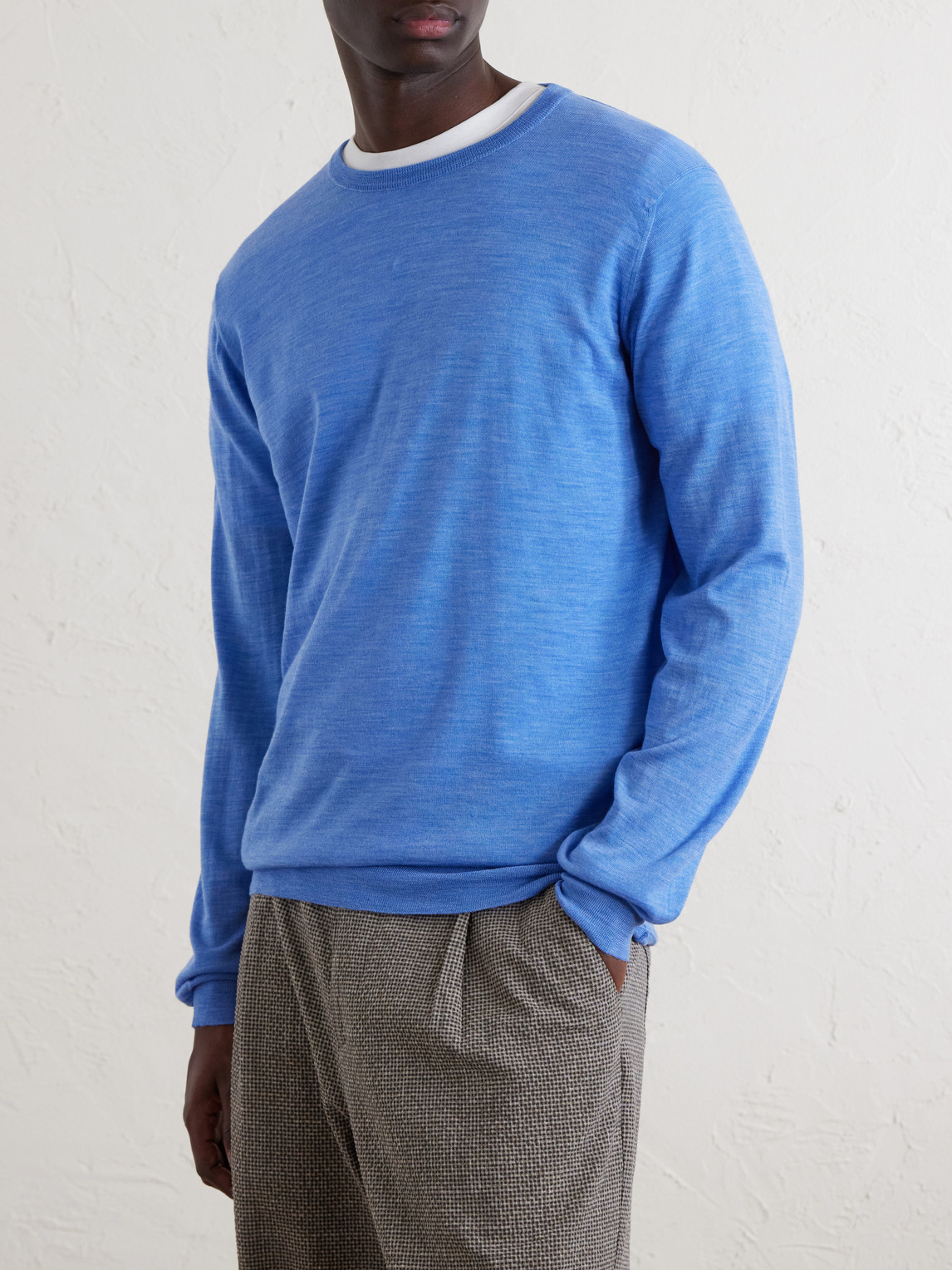  William Lockie - Merino Wool Sweater - Men - Blue - S 