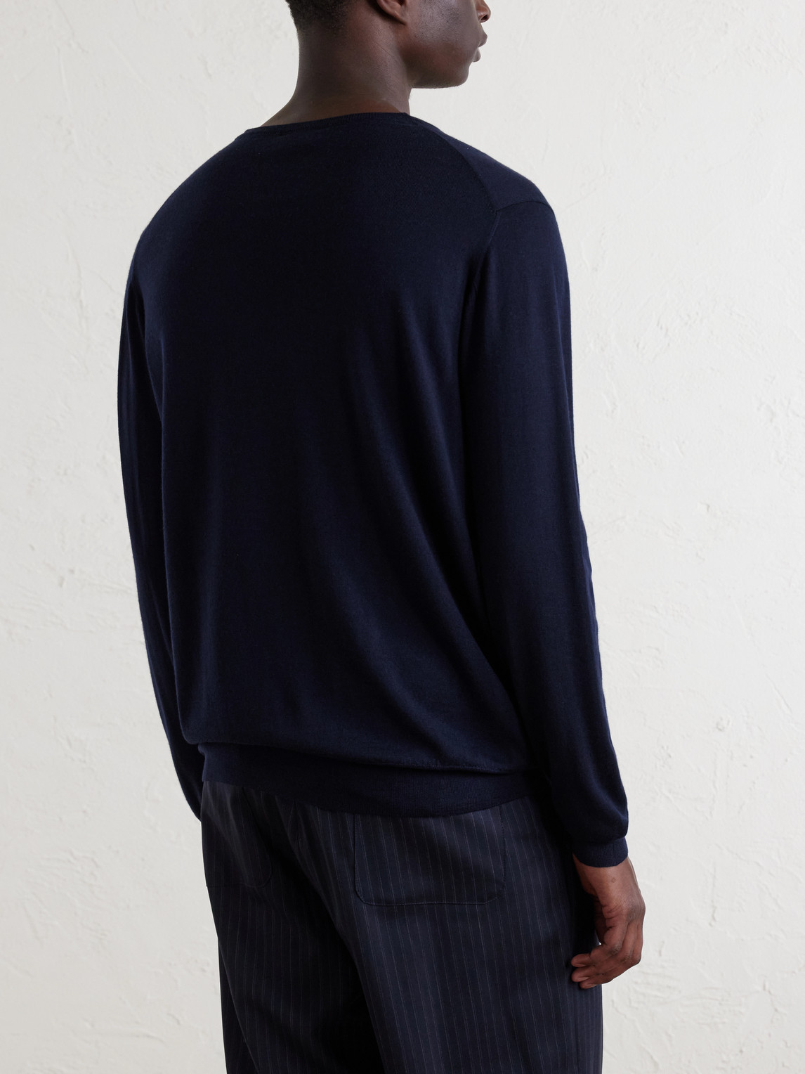  William Lockie - Merino Wool Sweater - Men - Blue - S 