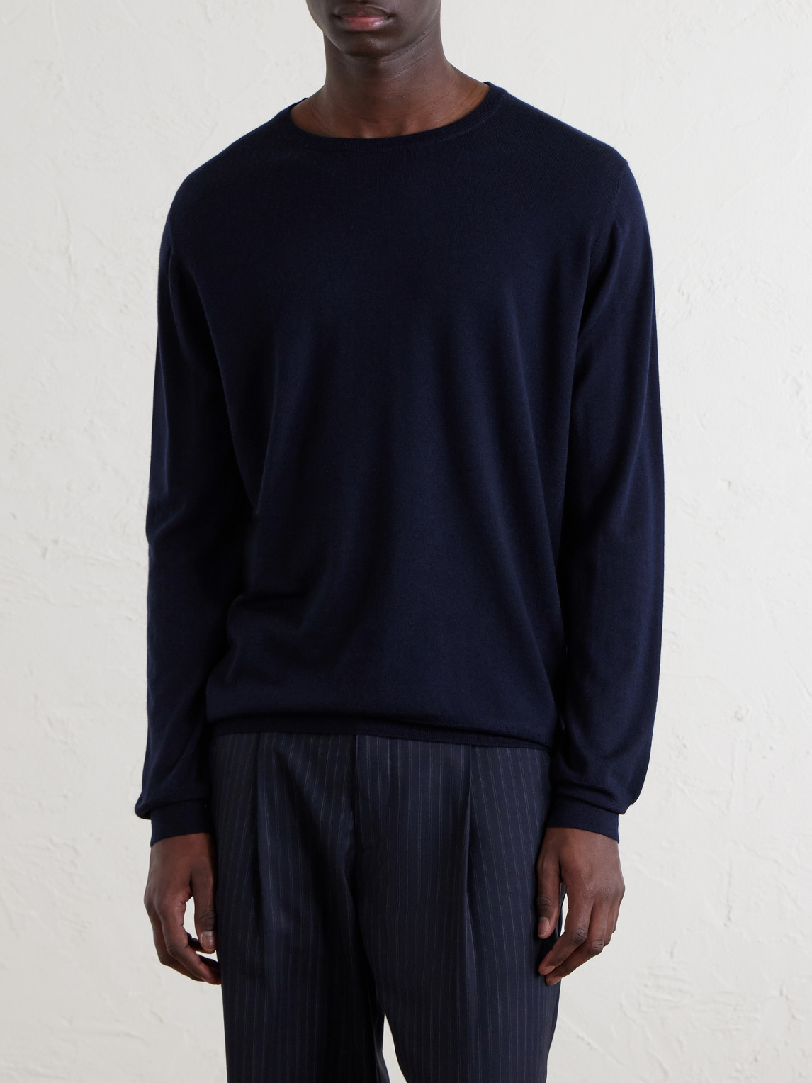  William Lockie - Merino Wool Sweater - Men - Blue - S 