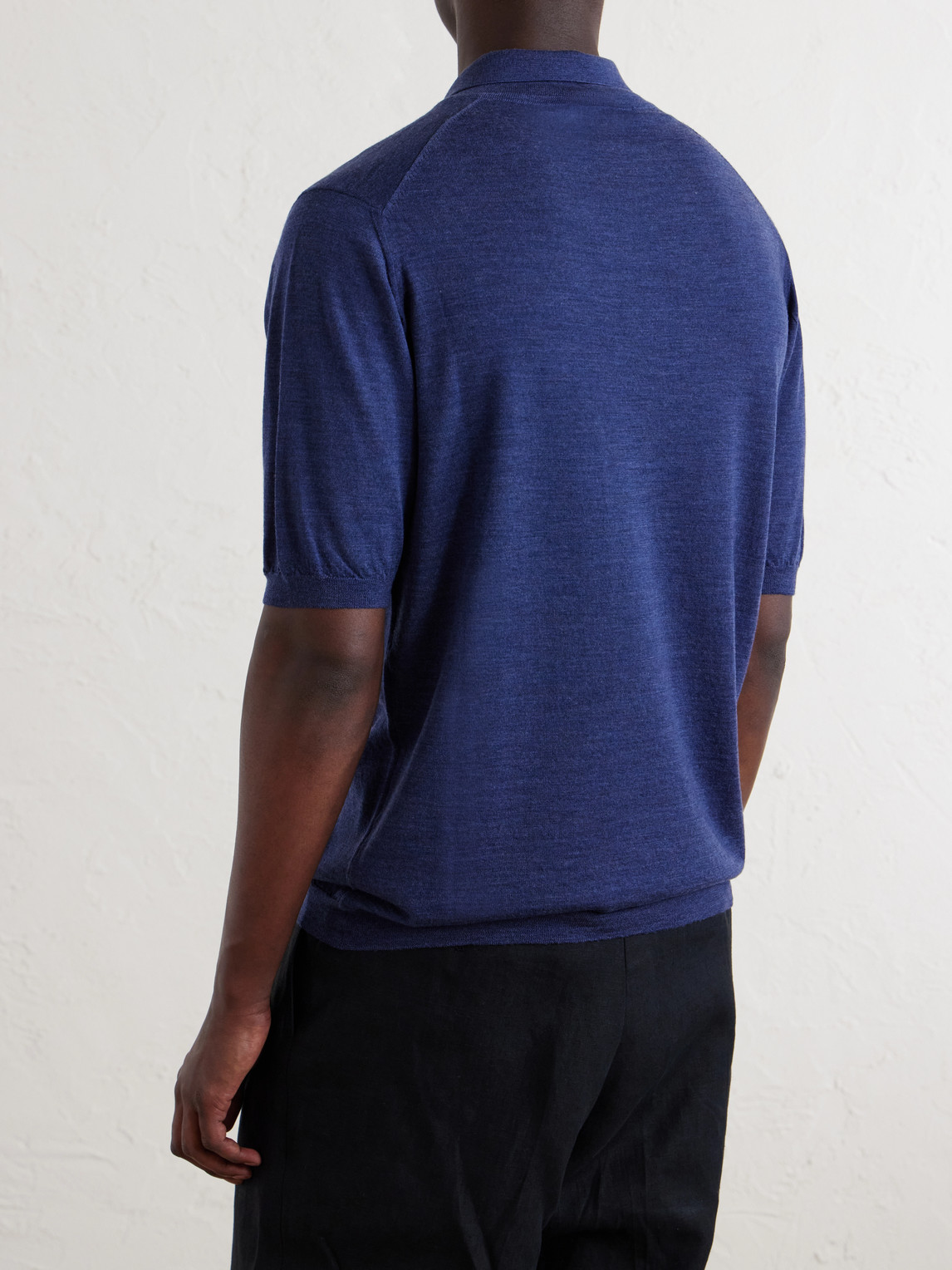  William Lockie - Virgin Wool Polo Shirt - Men - Blue - S 