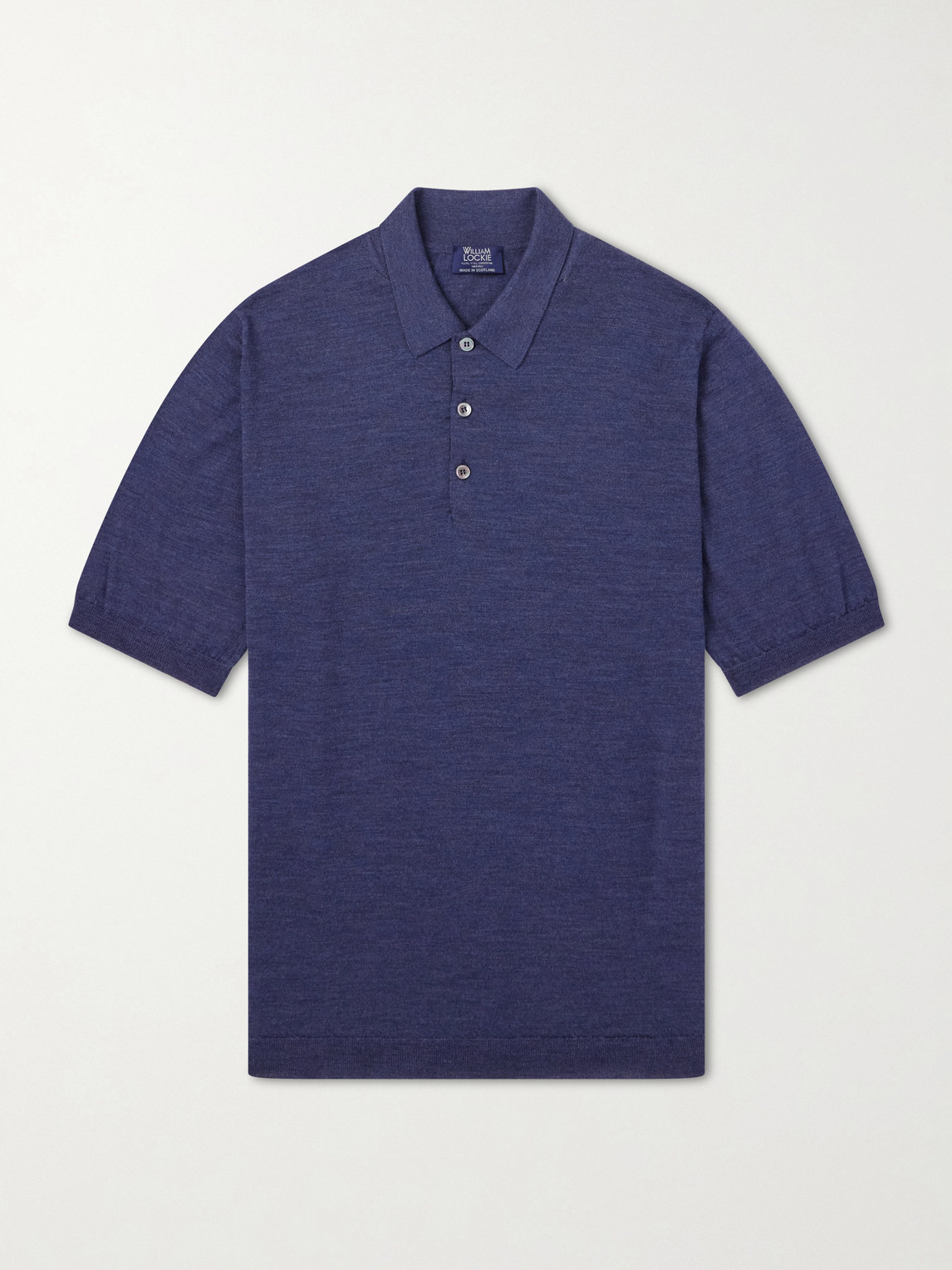 William Lockie Virgin Wool Polo Shirt In Blue