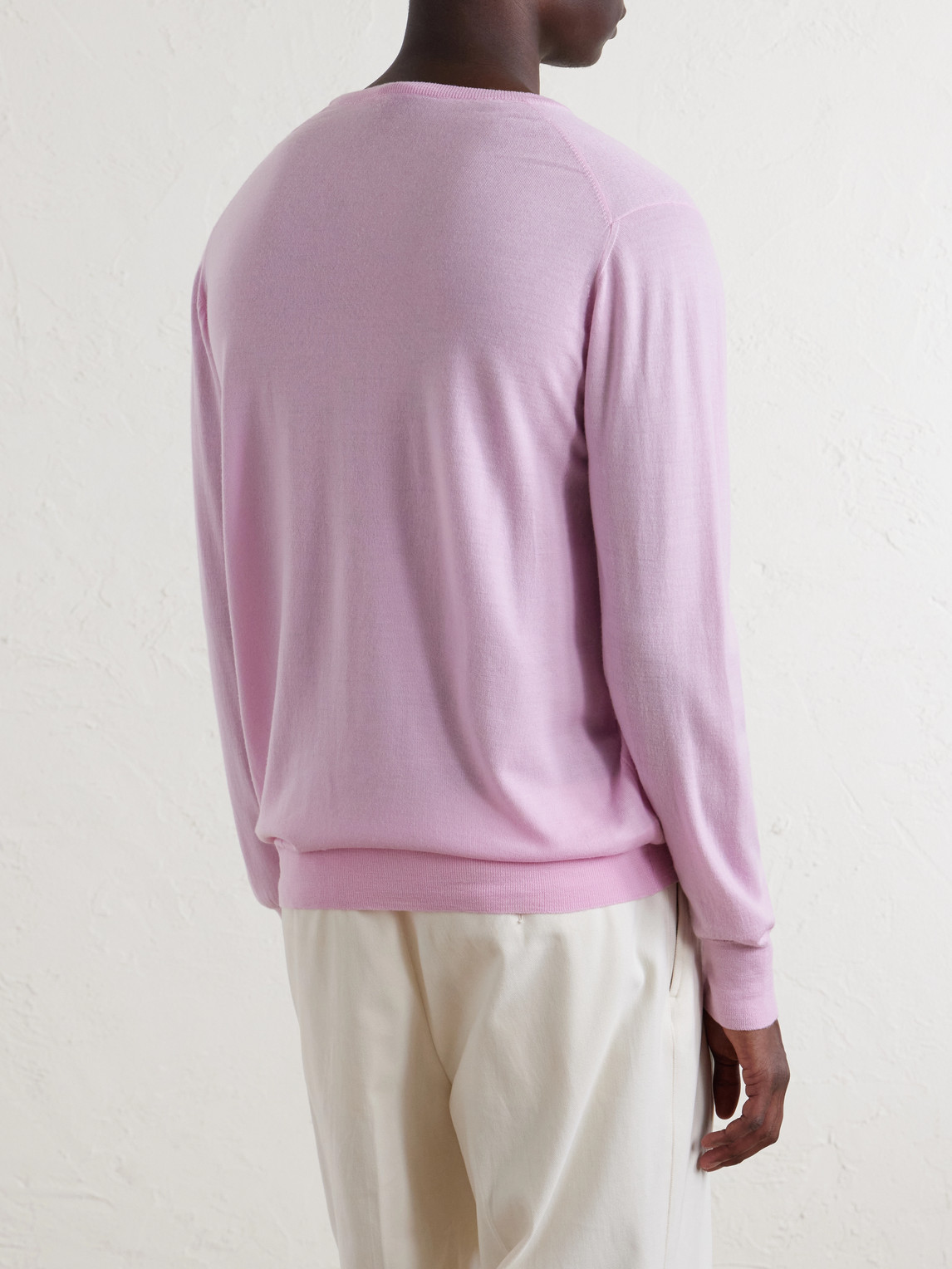  William Lockie - Merino Wool Sweater - Men - Pink - S 