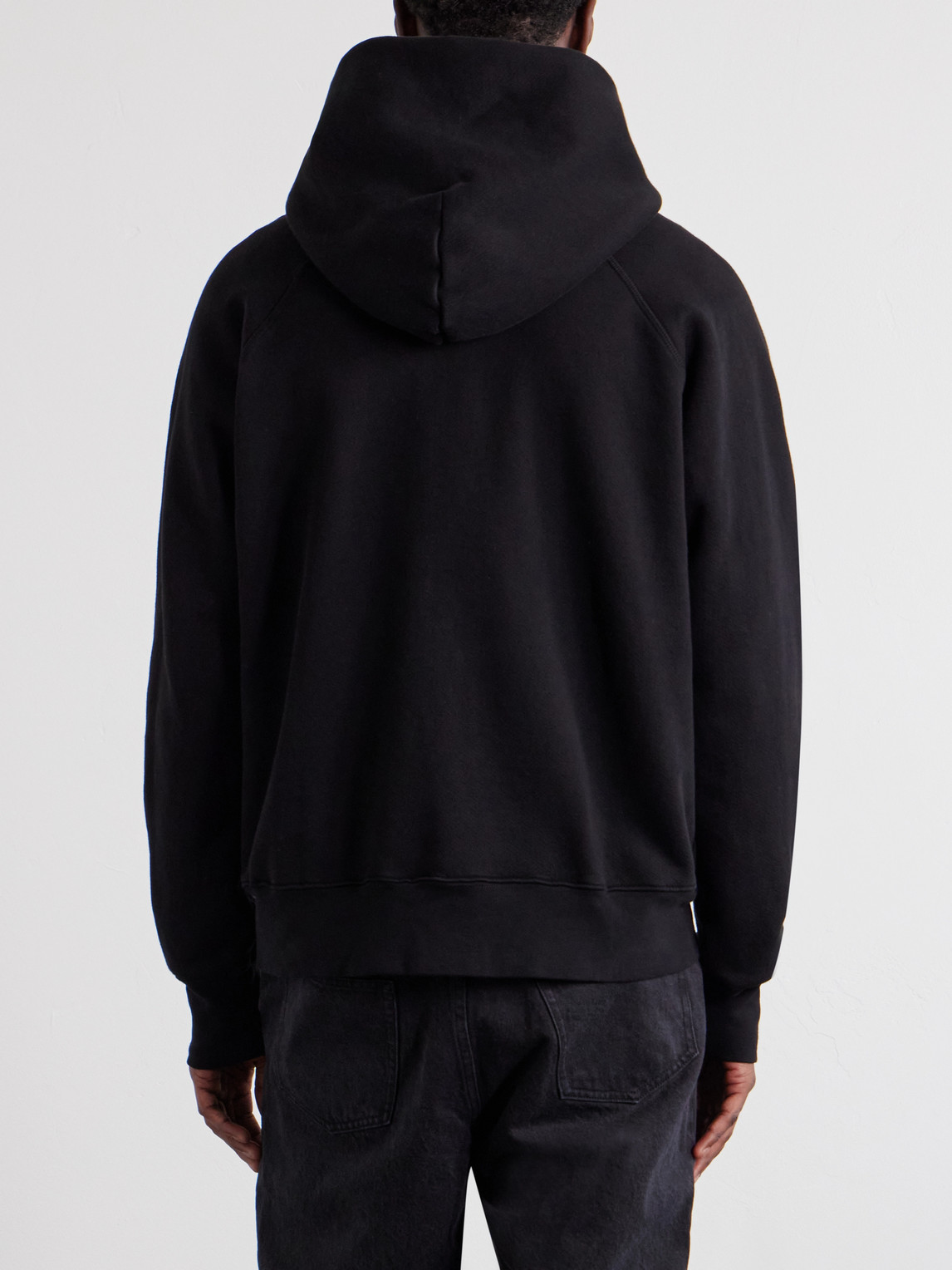 Heavyweight Structured-Fleec Cotton-Jersey Raglan Zip-Up Hoodie