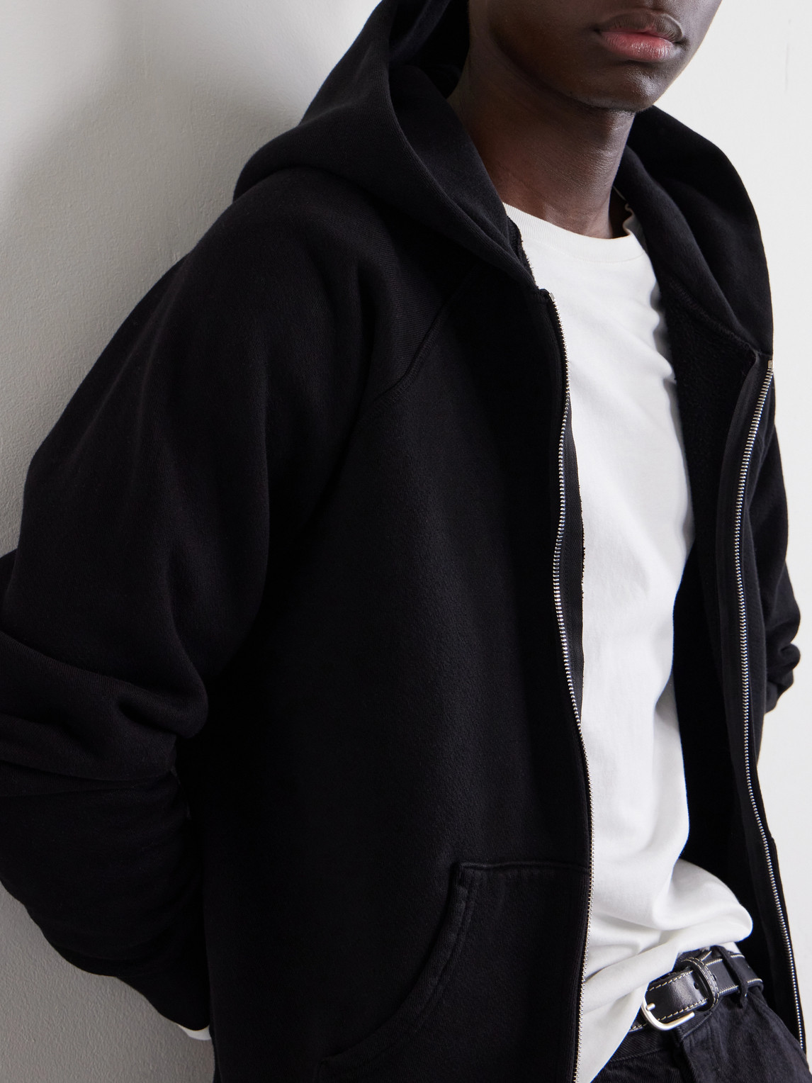 Heavyweight Structured-Fleec Cotton-Jersey Raglan Zip-Up Hoodie