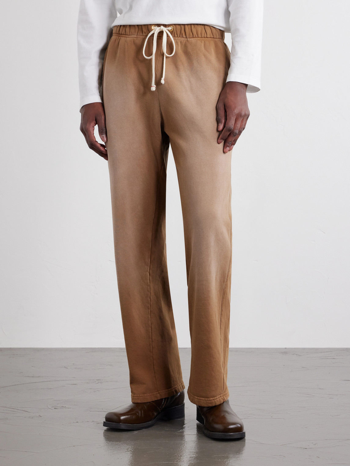 Straight-Leg French Terry-Cotton Sweatpants