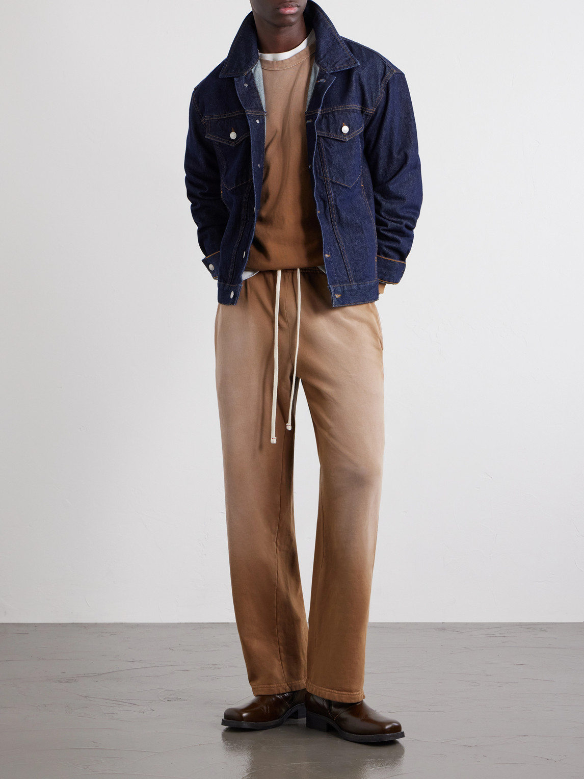 Straight-Leg French Terry-Cotton Sweatpants