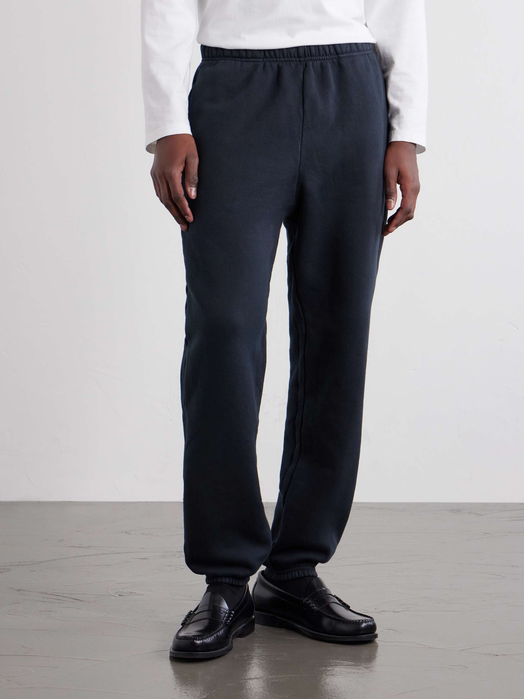LES TIEN Tapered Garment-Dyed Cotton-Jersey Sweatpants