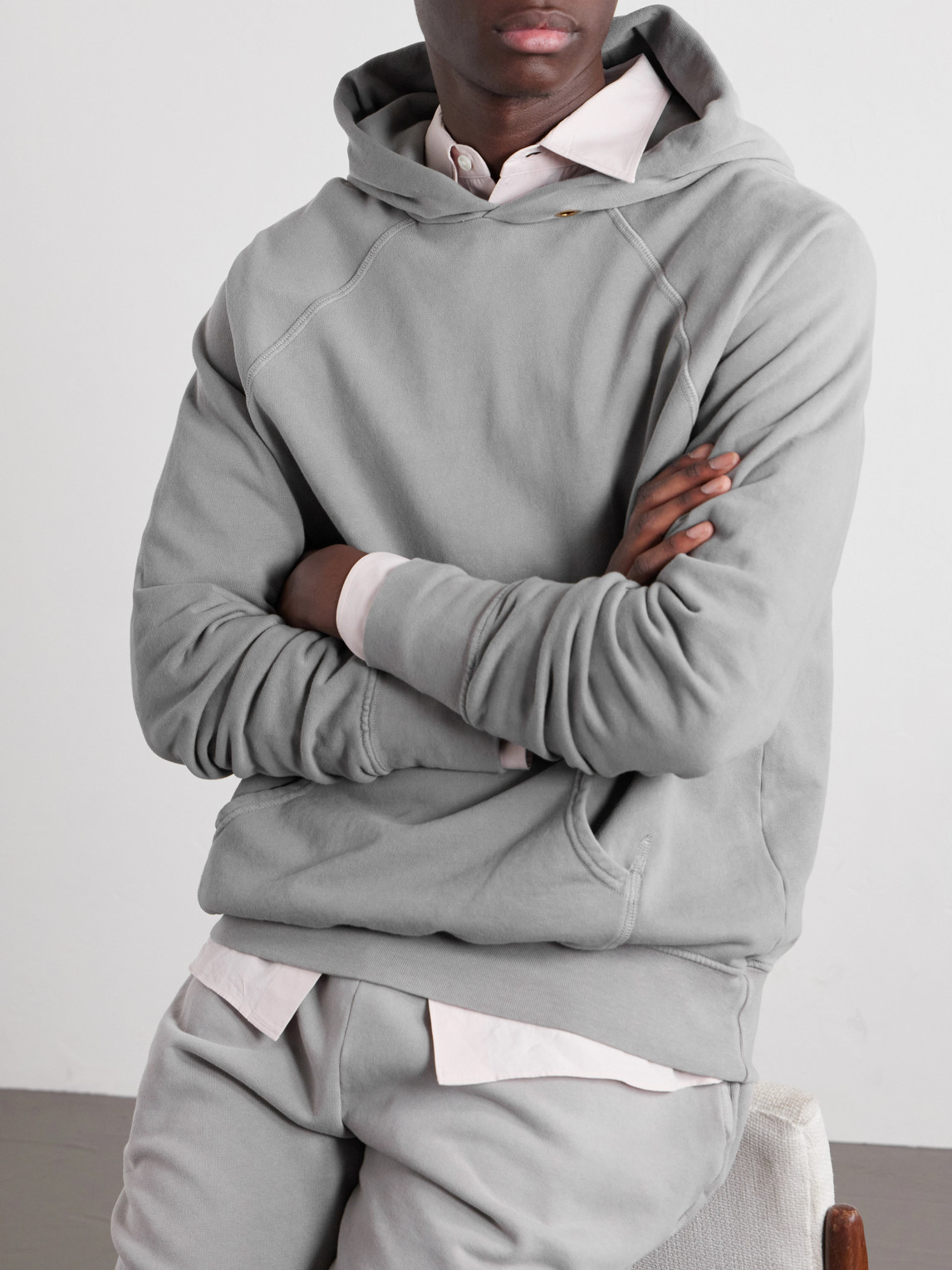 French Terry-Cotton Raglan Hoodie