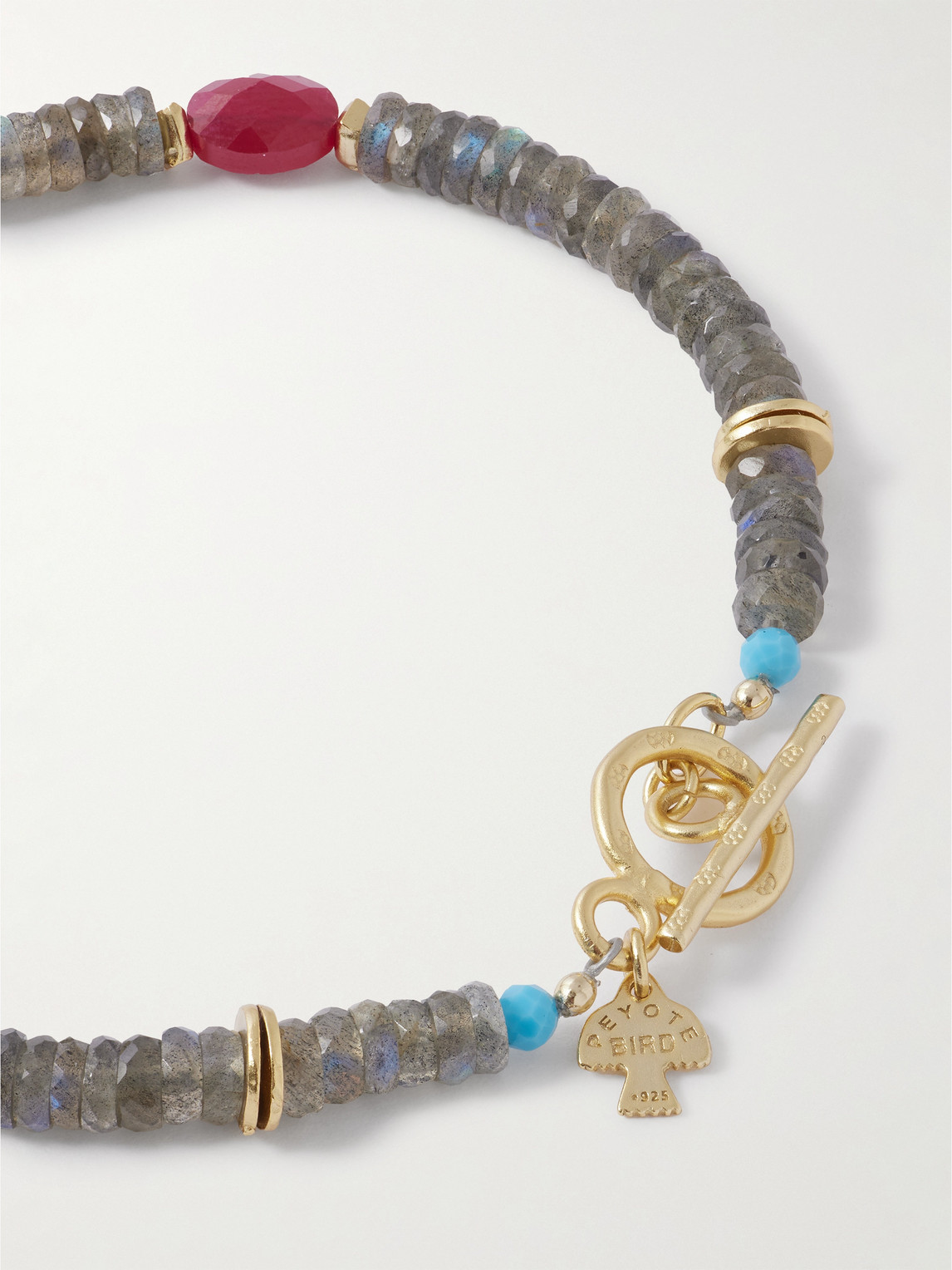  Peyote Bird - Ember Gold-plated Multi-stone Beaded Bracelet - Men - Gray 