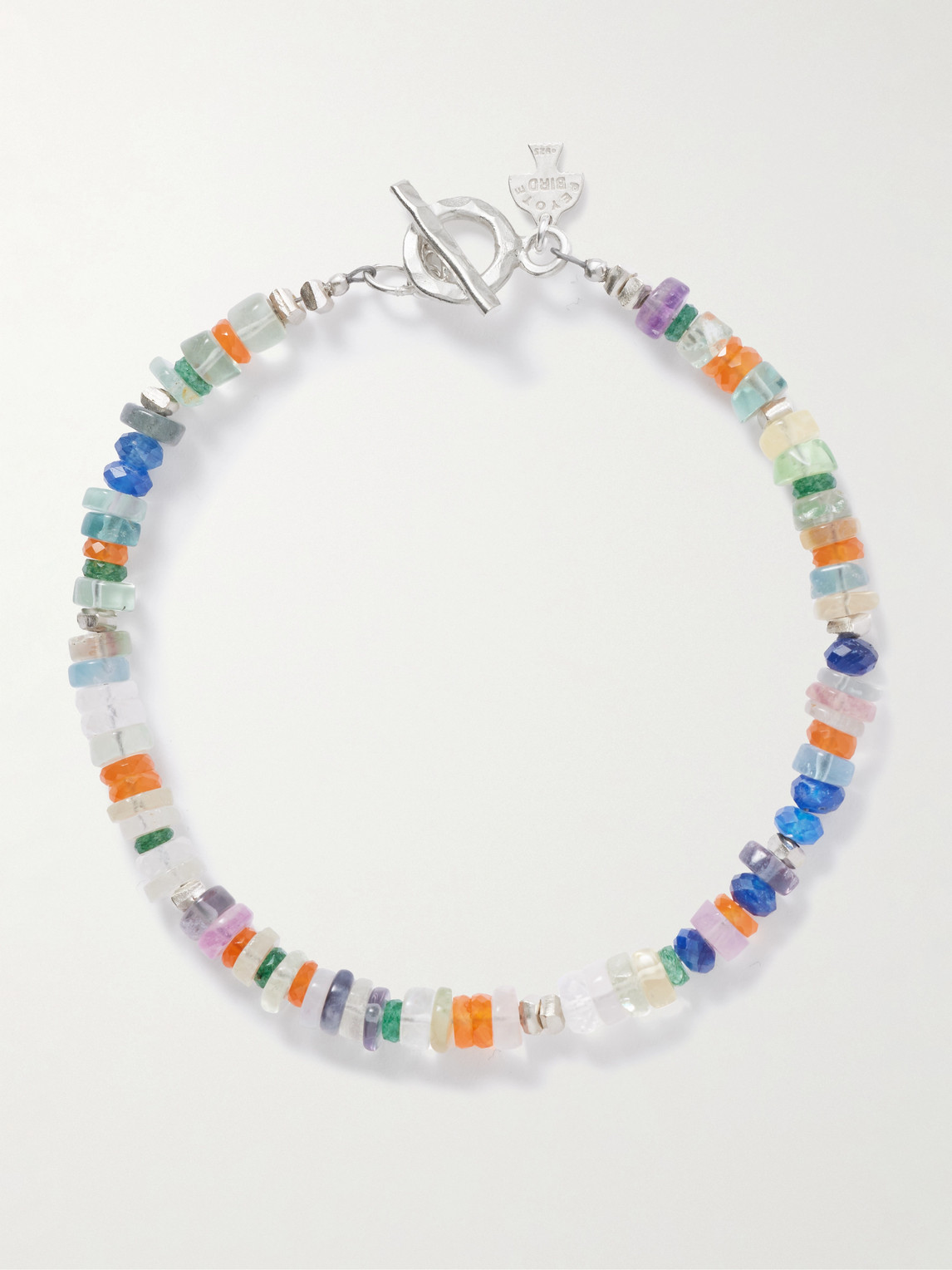 Peyote Bird Tropical Camo Sterling Silver Multi-stone Beaded Bracelet