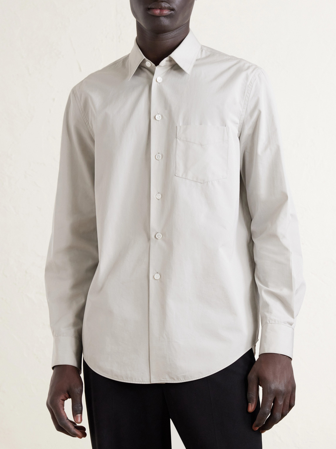 Classic-Collar Cotton-Poplin Shirt