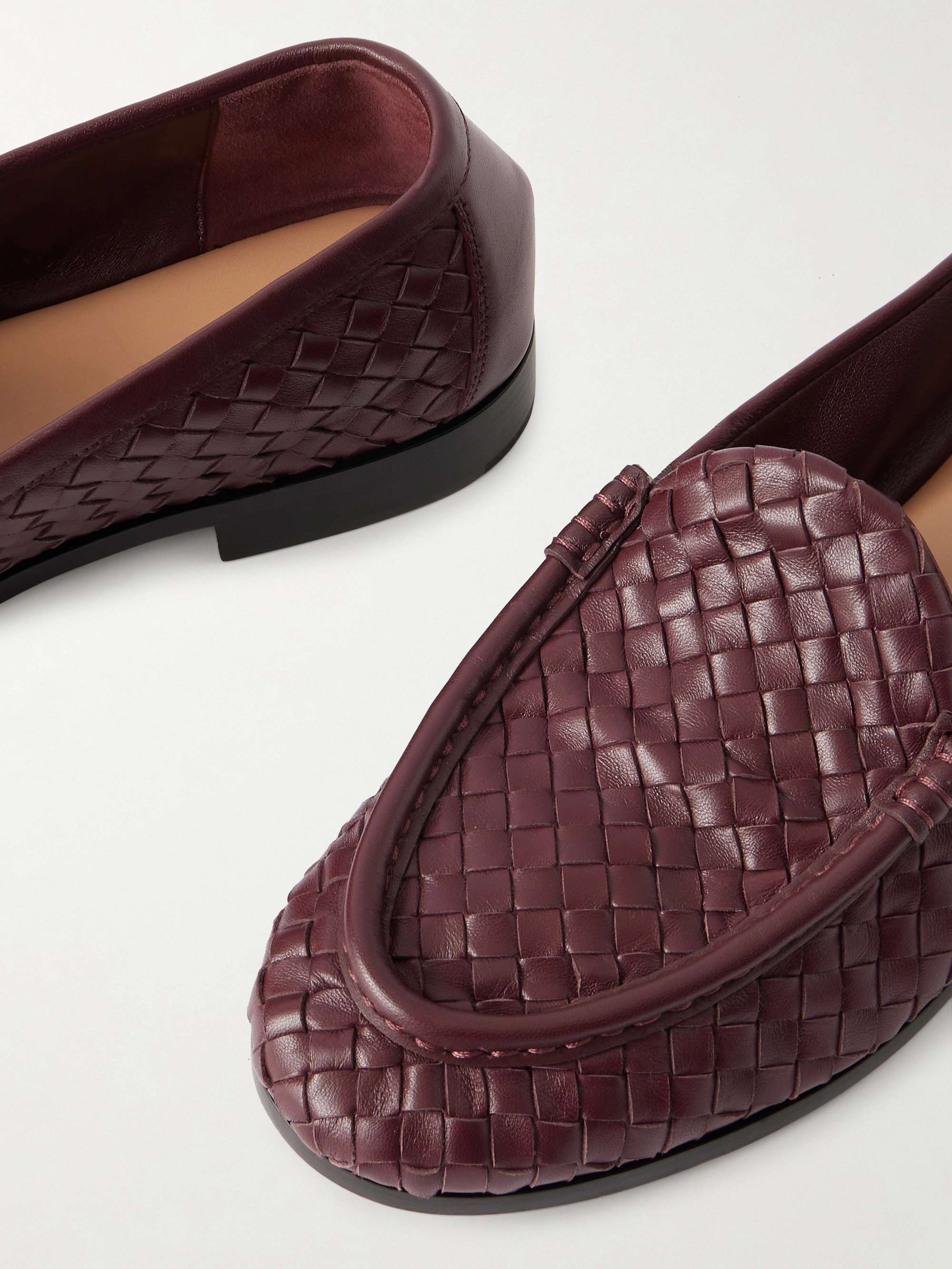 BOTTEGA VENETA Silenzio Intrecciato Leather Loafers for Men | MR