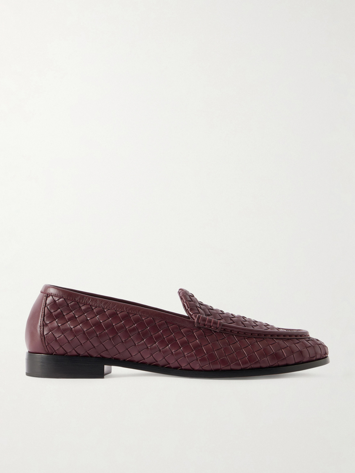 Bottega Veneta Bottega Veneta - Silenzio Intrecciato Leather Loafers - Men - Burgundy - EU 43 aus 100% Leather in Burgundy