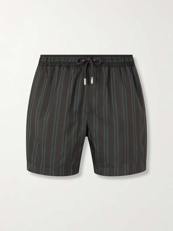 MRP Straight-Leg Mid-Length Striped Swim Shorts