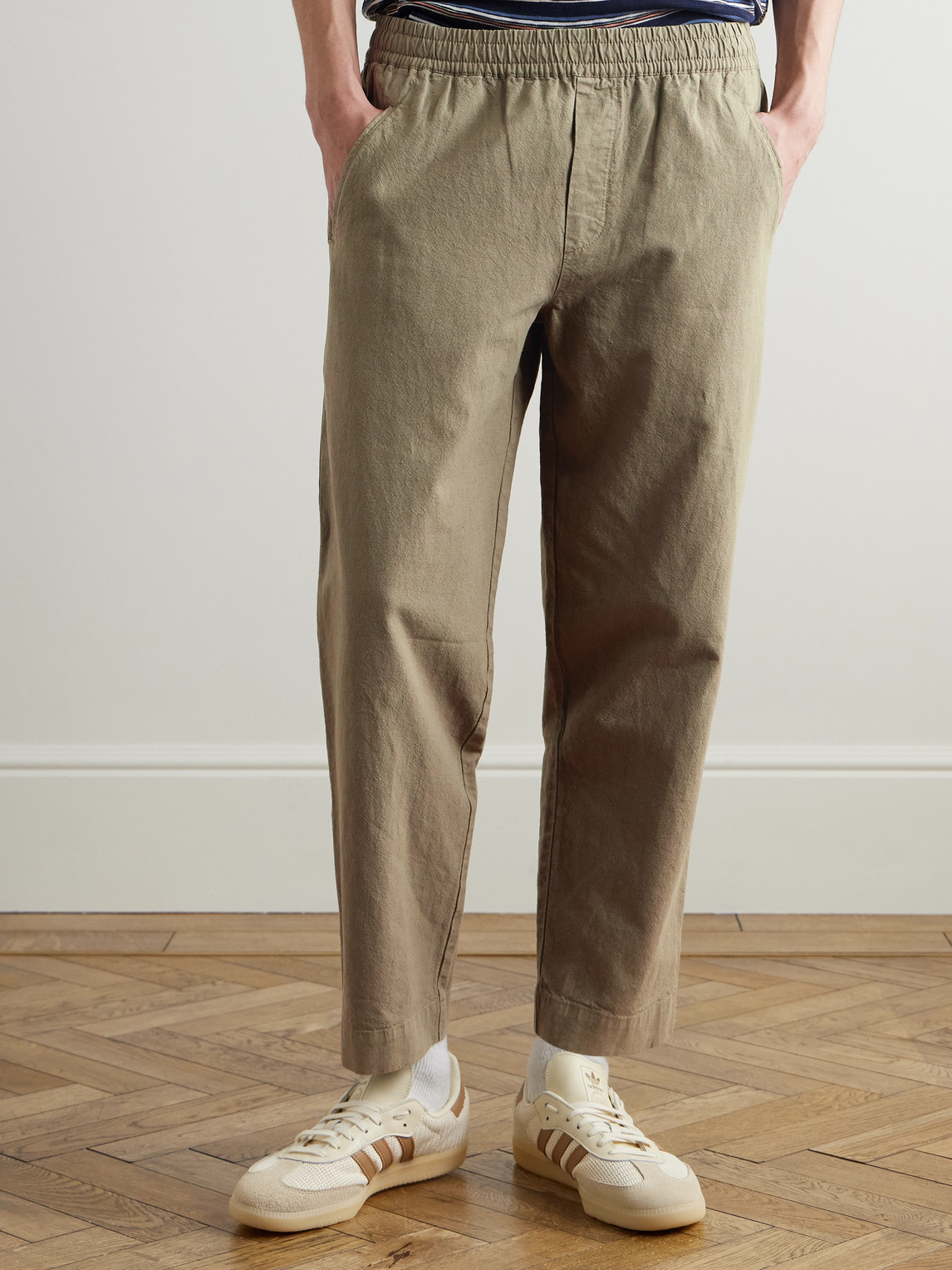  Folk - Drawcord Assembly Straight-leg Linen And Cotton-blend Canvas Trousers - Men - Neutrals - Uk/us 28 