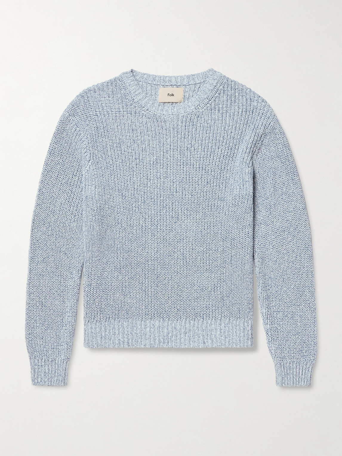 Folk Chain Cotton Sweater In Blue