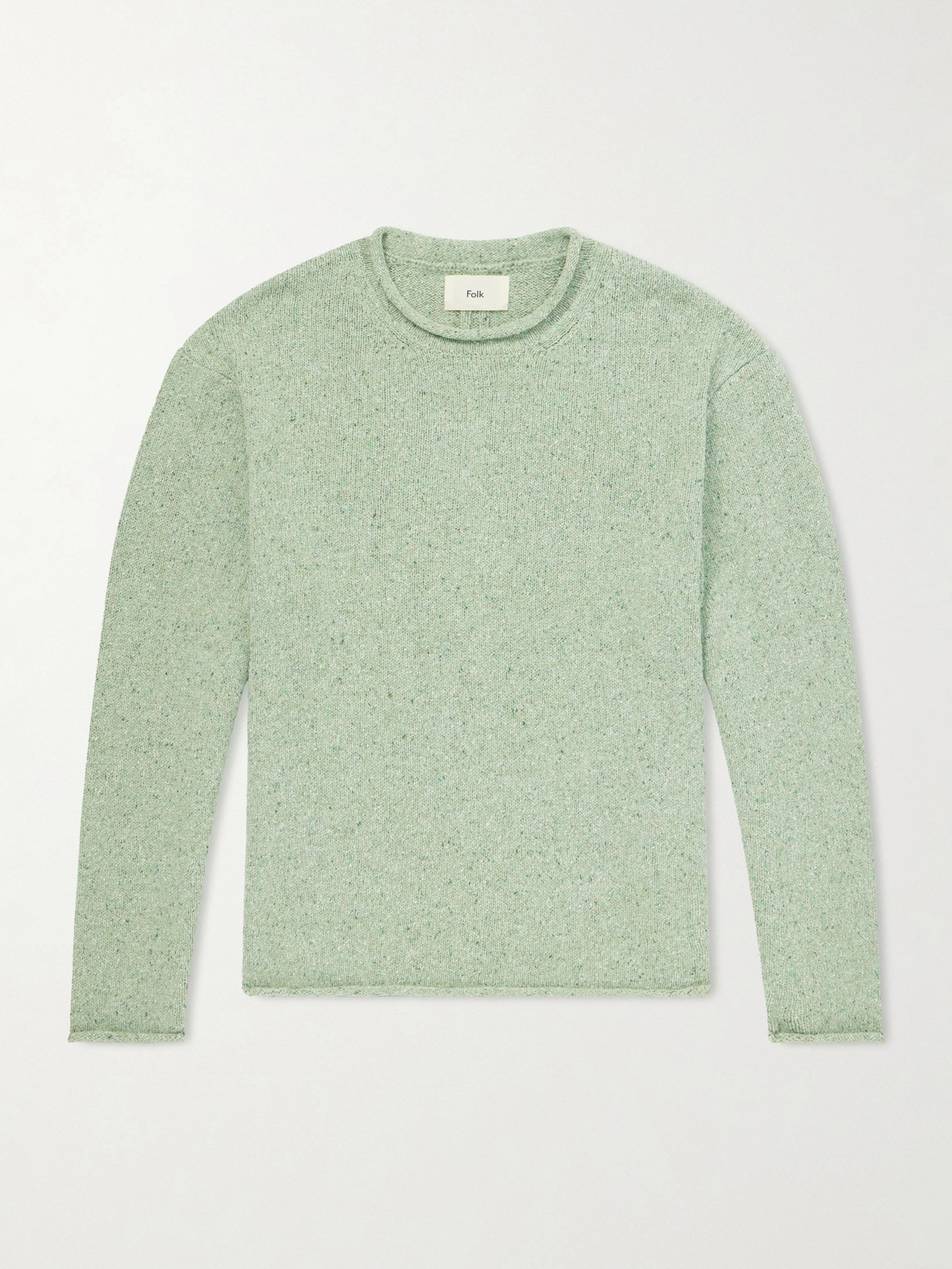 Folk Slouch Knitted Sweater In Green