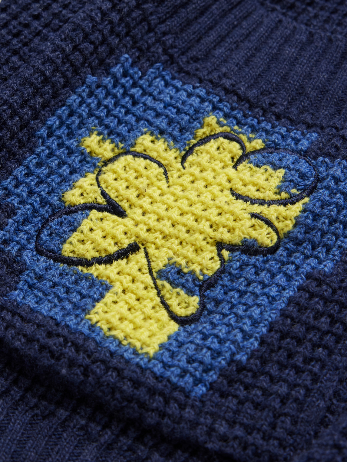  Folk - Embroidered Waffle-knit Cardigan - Men - Blue - M 