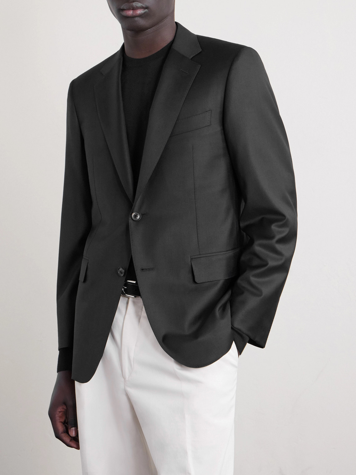  Canali - Super 150s Wool Suit Jacket - Men - Black - It 46 