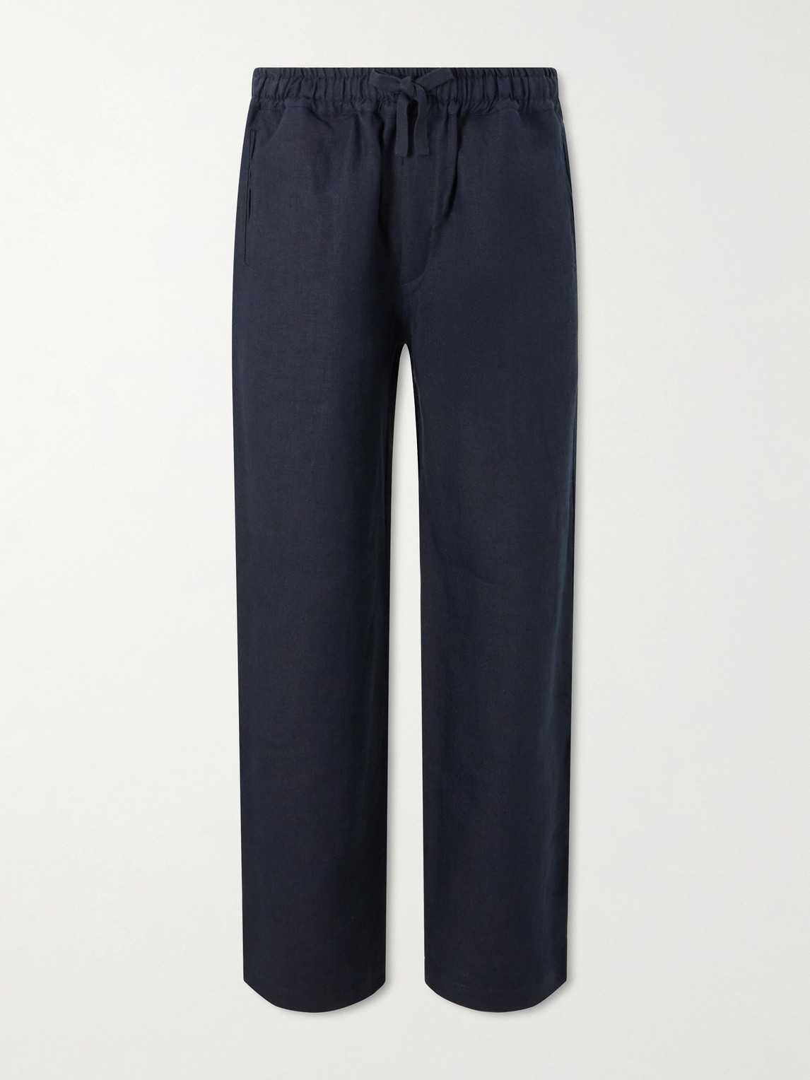 Saman Amel Straight-leg Linen Trousers In Blue