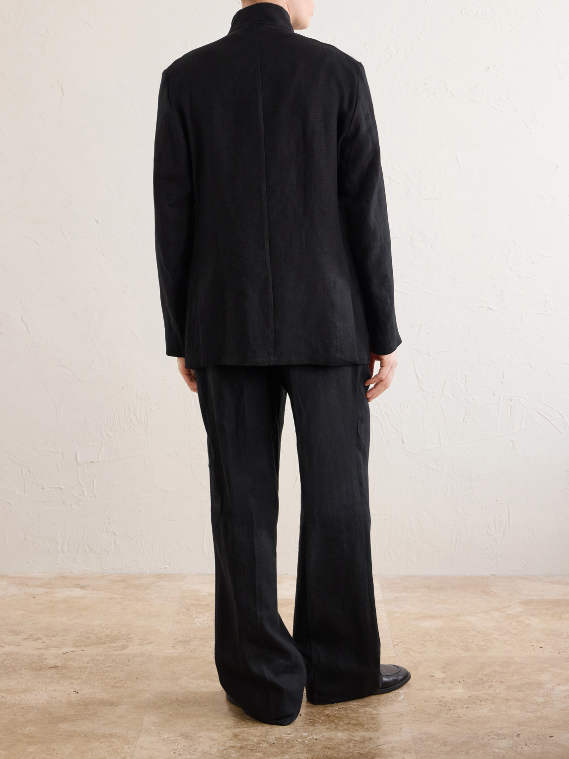  Saman Amel - Nehru Linen Jacket - Men - Black - It 46 
