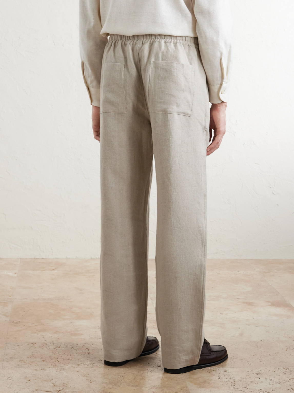  Saman Amel - Straight-leg Linen Trousers - Men - Neutrals - It 46 